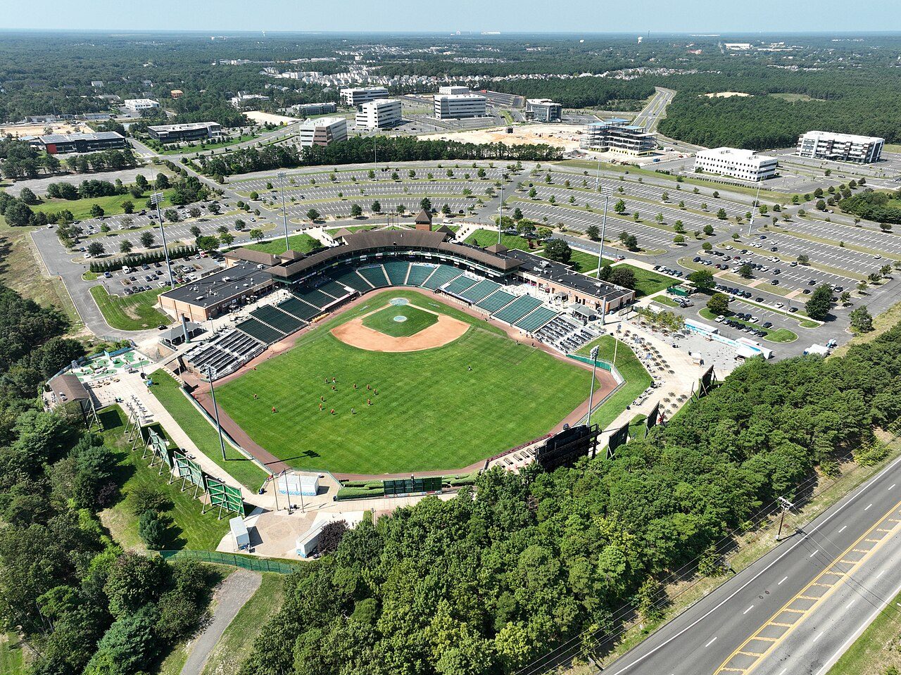 Aerial view of ShoreTown Ballpark, Lakewood