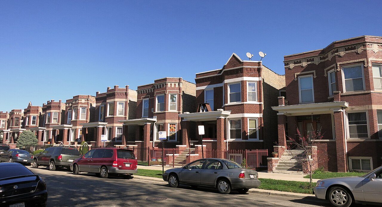 Two-story brick multi-unit homes on Keystone Ave