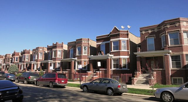 Two-story brick multi-unit homes on Keystone Ave