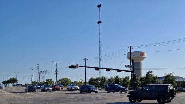 Water tower and antennas on Preston Road, Frisco