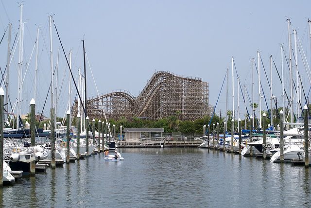 Kemah Boardwalk Bullet from across the marina
