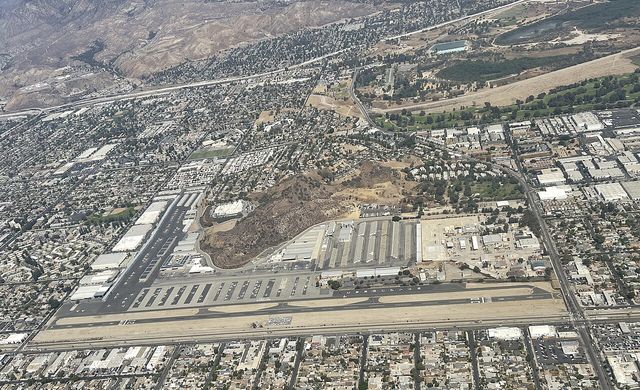 Aerial view of Whiteman Airport and Pacoima area